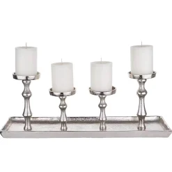 BANQUET Tablett mit 4 Kerzenhaltern