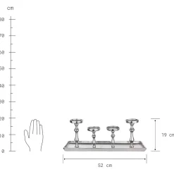 BANQUET Tablett mit 4 Kerzenhaltern