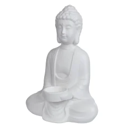 BUDDHA Deko-Statue mit Kerzenhalter