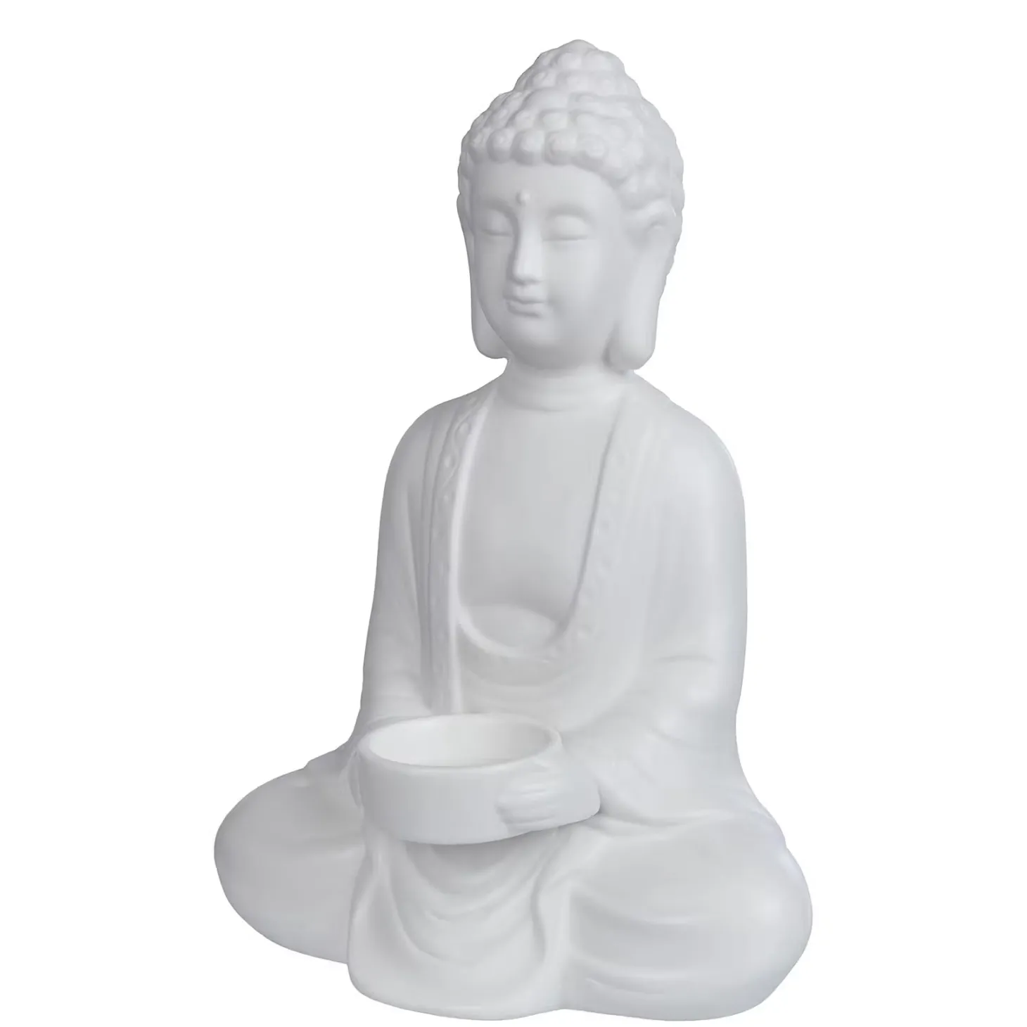 BUDDHA Deko-Statue mit Kerzenhalter