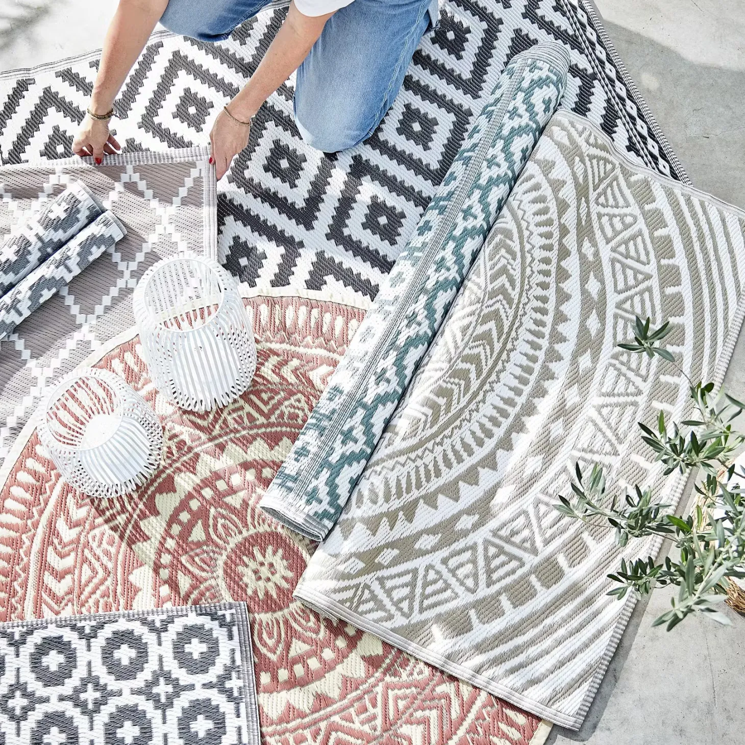 COLOUR CLASH In-/Outdoorteppich Circles