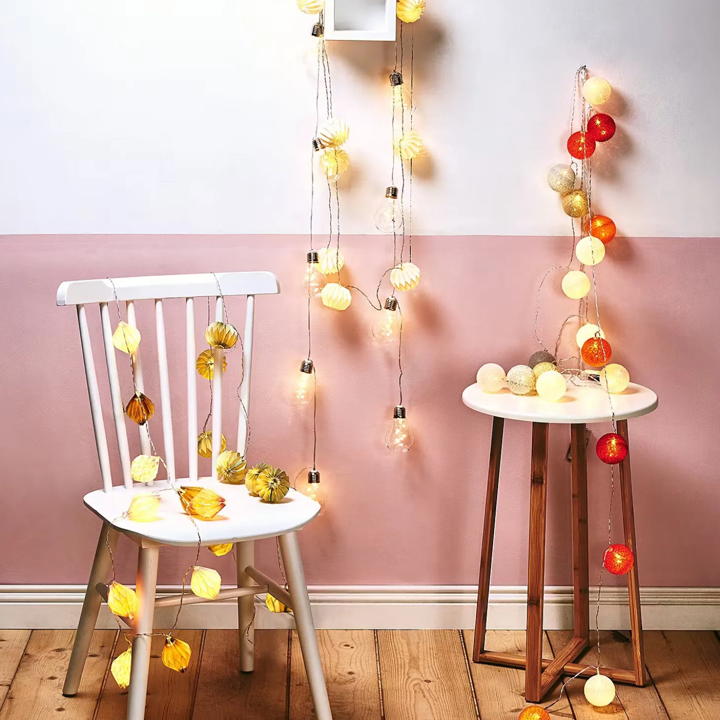 HANAMI LED Lampions-Lichterkette 6er-Set