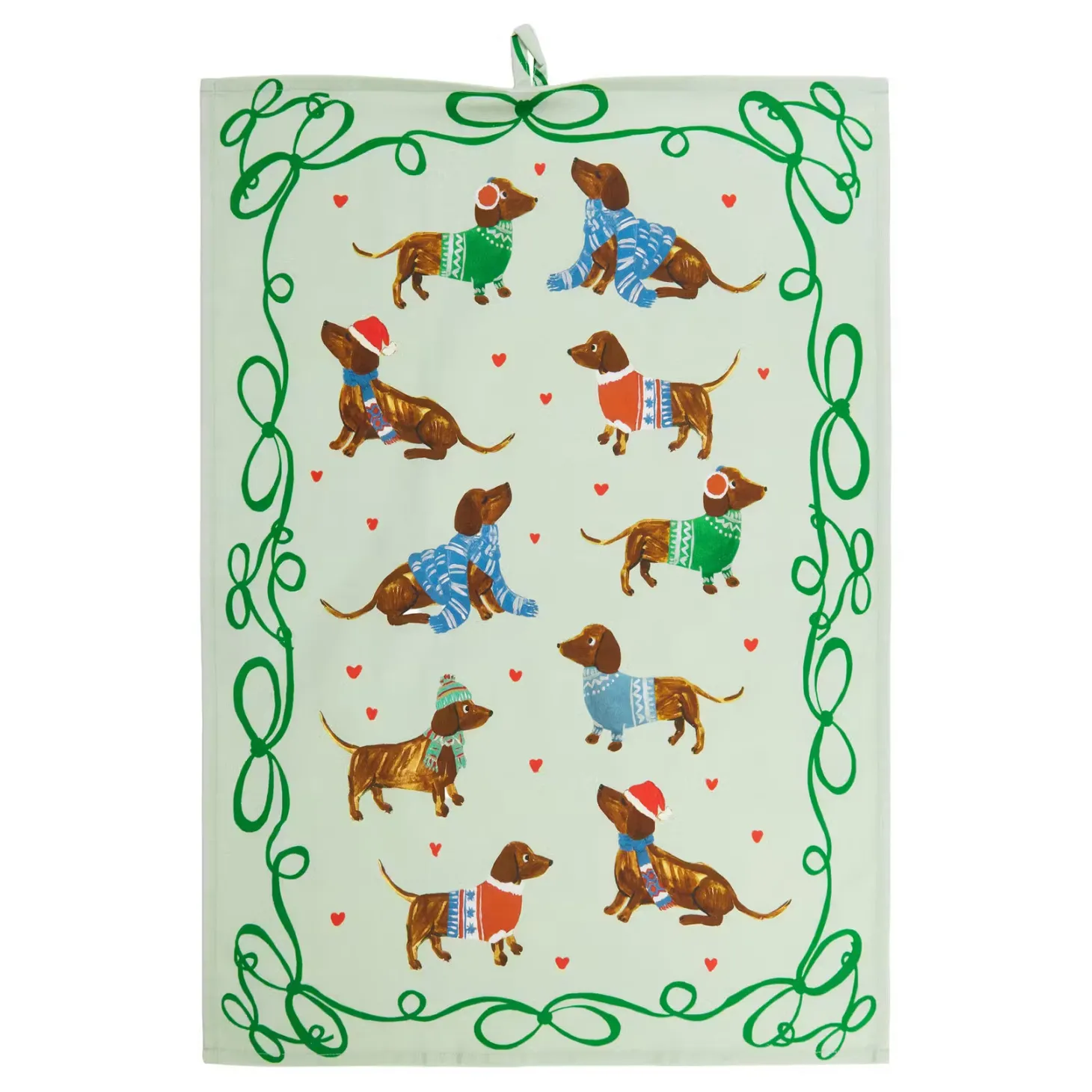 KITCHEN TALES Küchentuch Dackel 4er-Set