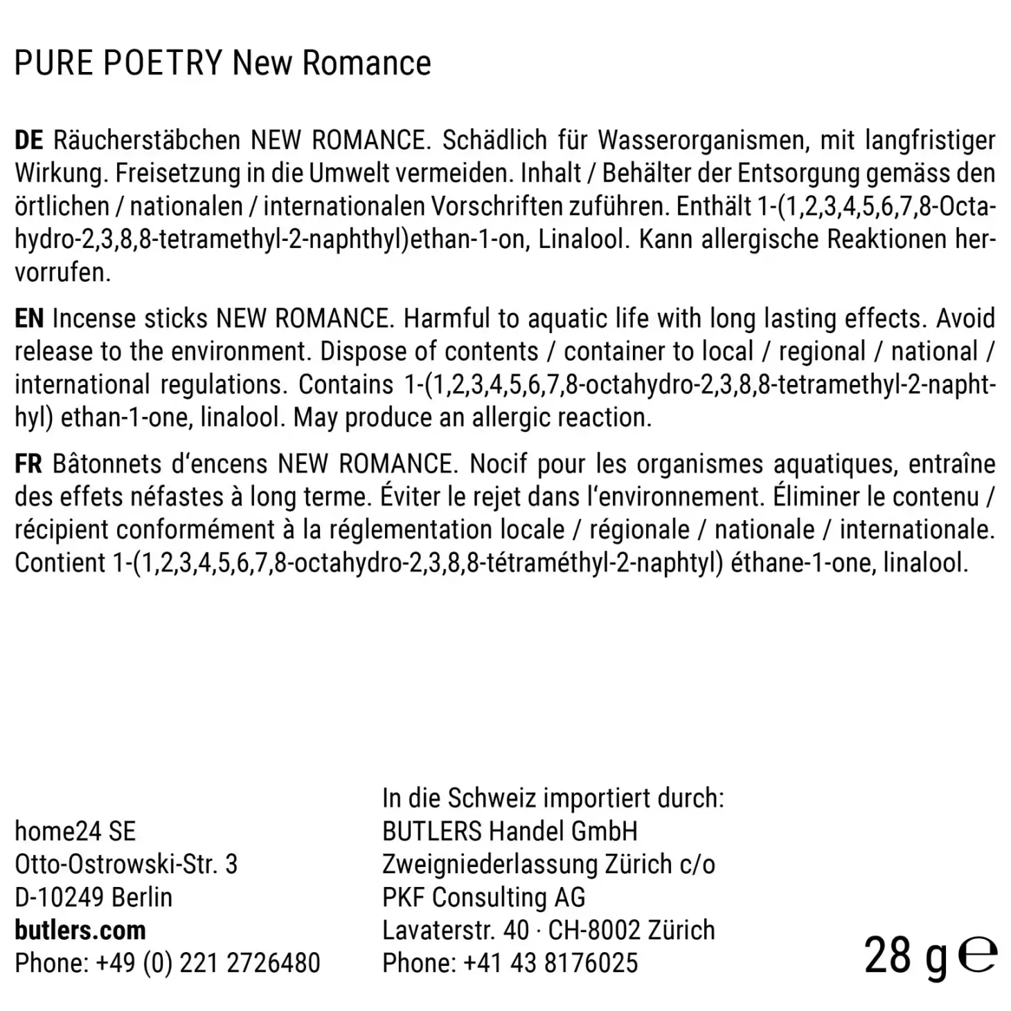 PURE POETRY Räucherstäbchen New Romance
