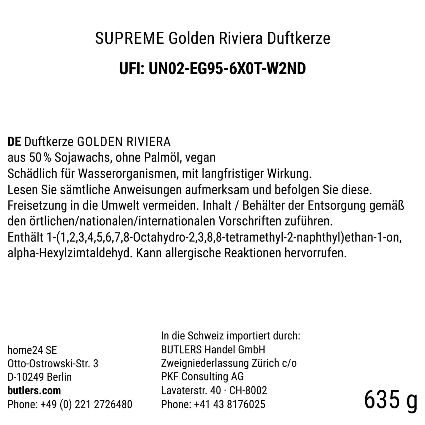 SUPREME Duftkerze Golden Riviera